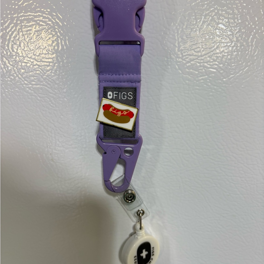 Figs Lavender Lanyard with Badge Clip